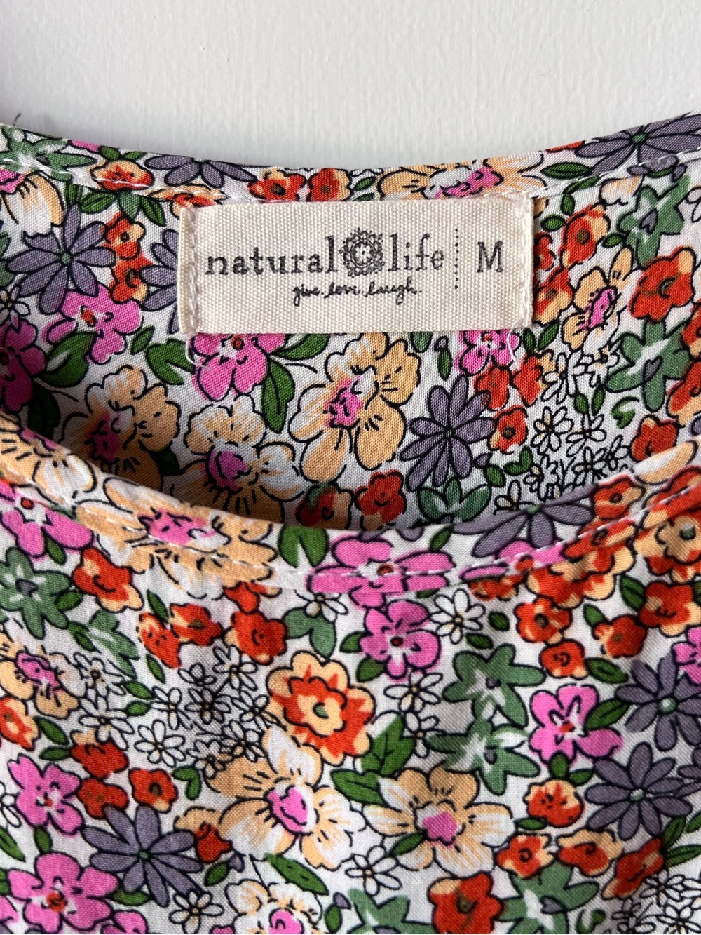 Natural Life Floral Mini Babydoll Dress Micro Flower Print - Picture 2 of 6